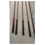 Golf clubs with Titleist golf bag