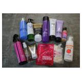 Variety of hair care products...