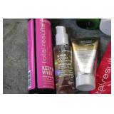 Variety of hair care products...