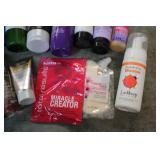 Variety of hair care products...