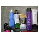 Variety of hair care products...