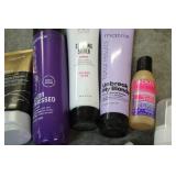 Variety of hair care products...