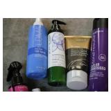 Variety of hair care products...