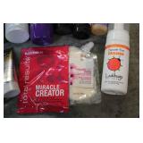 Variety of hair care products...