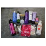 Variety of hair care products...