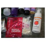 Variety of hair care products...