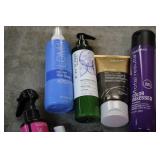 Variety of hair care products...
