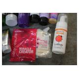 Variety of hair care products...
