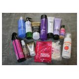 Variety of hair care products...