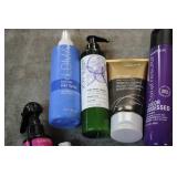 Variety of hair care products...