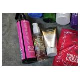 Variety of hair care products...