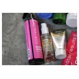 Variety of hair care products...