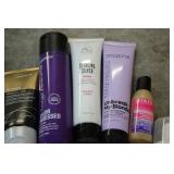 Variety of hair care products...