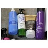 Variety of hair care products...
