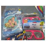 Pool toys and masks...