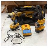 Dewalt impact driver, flashlight and charger