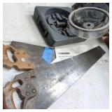 Adjustable hole saw and 2 hand saws