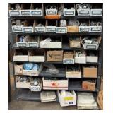Electrical Conduit hardware on bottom 6 shelves