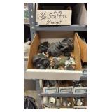 Electrical hardware on 5 shelves and top