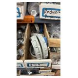 Electrical Conduit hardware on bottom 6 shelves
