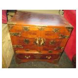 Vintage Asian Tansu Burlwood Chest ...