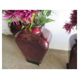 Metallic Red glass 17in vases with ...