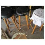 Project wood framed rocker, stools ...