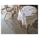 Project wood framed rocker, stools ...