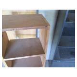 Two Wooden storage shelves one appr...