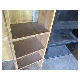 Two Wooden storage shelves one appr...