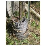 Spool of fence wire and 4ft sign po...