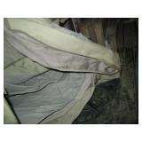 Misc plastic and canvas  tarps or coverings of unknown ...