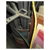 Vintage metal 55-gallon drum contai...