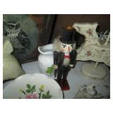 Ceramic statue and misc dish displa...