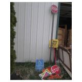 Collection of assorted signs and bo...
