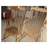 Pair of vintage wood high back rock...