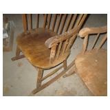 Pair of vintage wood high back rock...