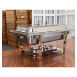 8 Quart Chafing Dish With Gold Accents