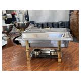 8 Quart Chafing Dish With Gold Accents