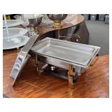 8 Quart Chafing Dish With Gold Accents