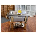 4 Quart Chafing Dish With Gold Accents
