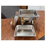 4 Quart Chafing Dish With Gold Accents