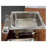 4 Quart Chafing Dish With Gold Accents
