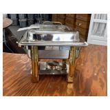 4 Quart Chafing Dish With Gold Accents