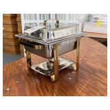 4 Quart Chafing Dish With Gold Accents