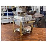 4 Quart Chafing Dish With Gold Accents