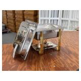 4 Quart Chafing Dish With Gold Accents