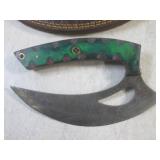 (FS) Damascus Blade Ulu Knife with ...