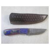 (FS) 8" Fixed Blade Damascus Knife ...