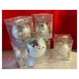 Group of 6 Dept 56 1990 peace on earth glass Christmas ornaments